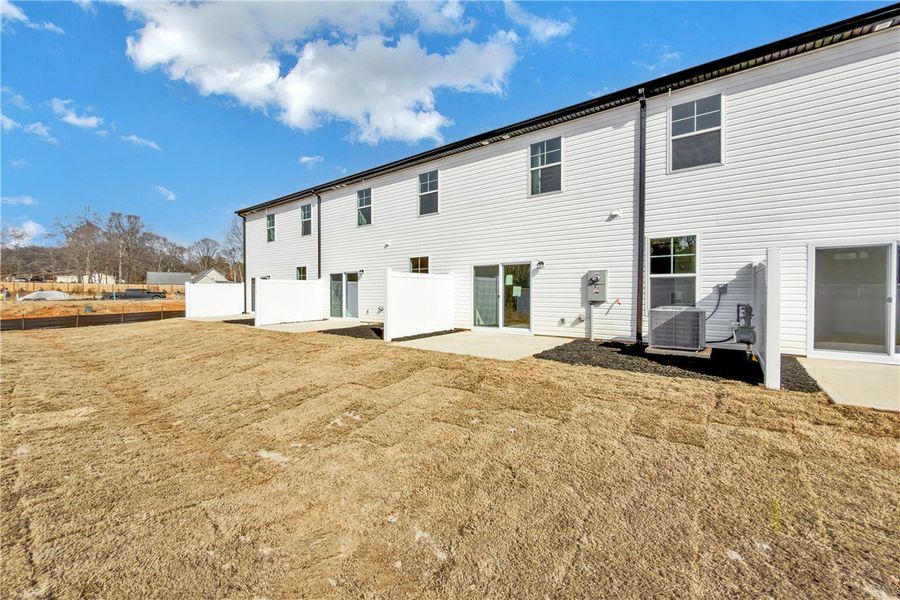 These modern residences feature individual patios,