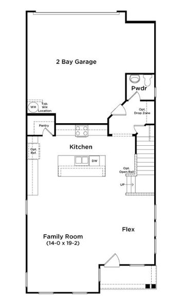 2D floor plan layout for the Brentwood by DRB Homes in The River District Single Family Homes, Charlotte, NC (Image 3). 2D floor plan layout for the Brentwood by DRB Homes in The River District Single Family Homes, Charlotte, NC (Image 3).