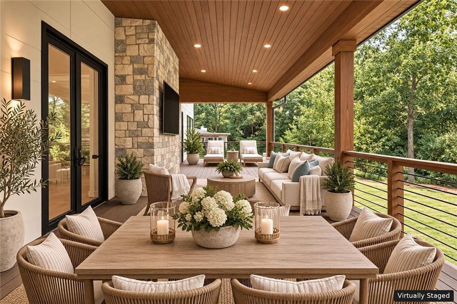 Exterior details and patio area of a home in , Dunwoody (Image 38).