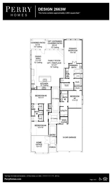 2D floor plan layout of this home in Kresston 50', Magnolia, TX (Image 4).