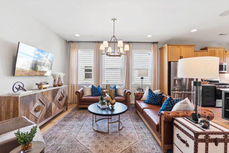 Furnished interior view inside a new home in Esplanade at Northgate, Indian Trail (Image 10).