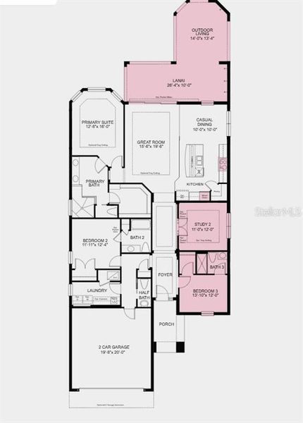 Structural options added include: Gourmet kitchen, study in place of dining, bedroom and full bathroom in place of flex, pocket sliding glass door at gathering room, 8' interior doors, covered outdoor living, and 4' garage extension.