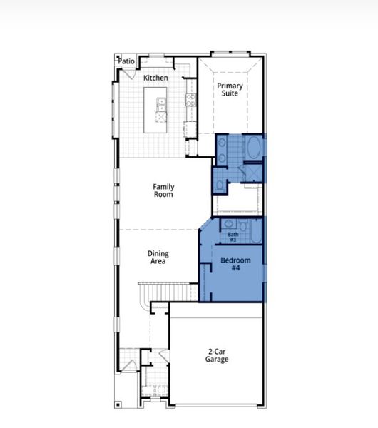 2D floor plan layout for the Ellington by Highland Homes in Grange, Katy, TX (Image 32).