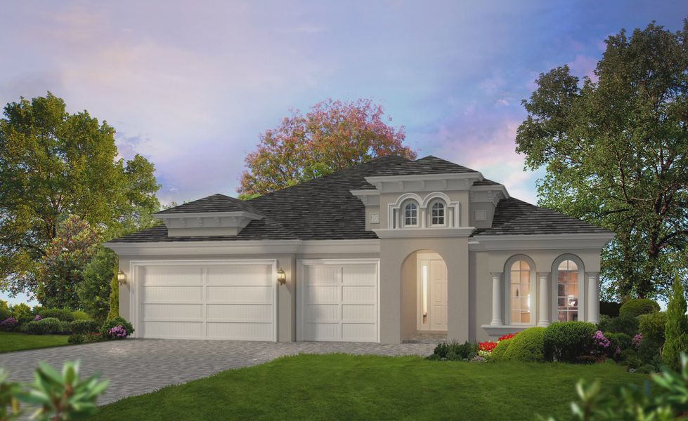 Representative exterior photo of a completed home built from the Davenport by ICI Homes in Woodhaven, Port Orange, FL (Image 4). Representative exterior photo of a completed home built from the Davenport by ICI Homes in Woodhaven, Port Orange, FL (Image 4).