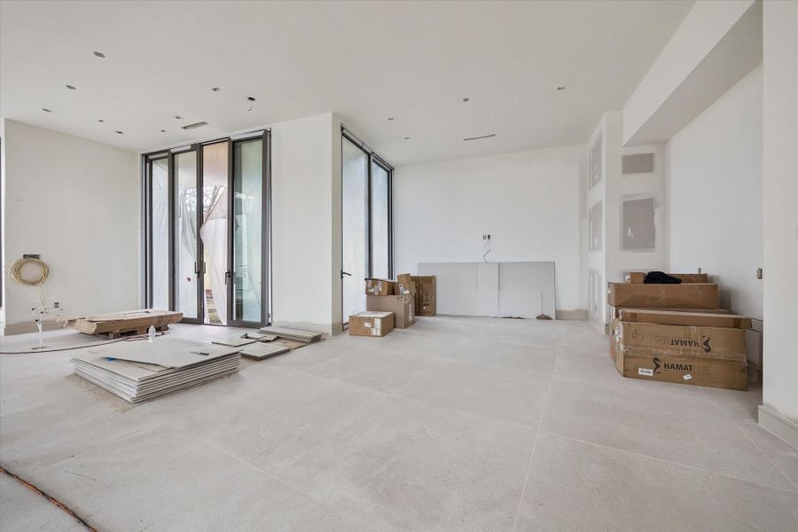 Under construction dining area with views of the future pool
