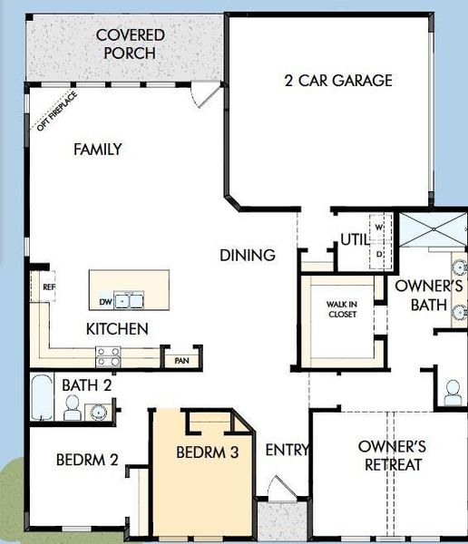 2D floor plan layout of this home in Nexton – Midtown – The Garden Collection, Summerville, SC (Image 3).