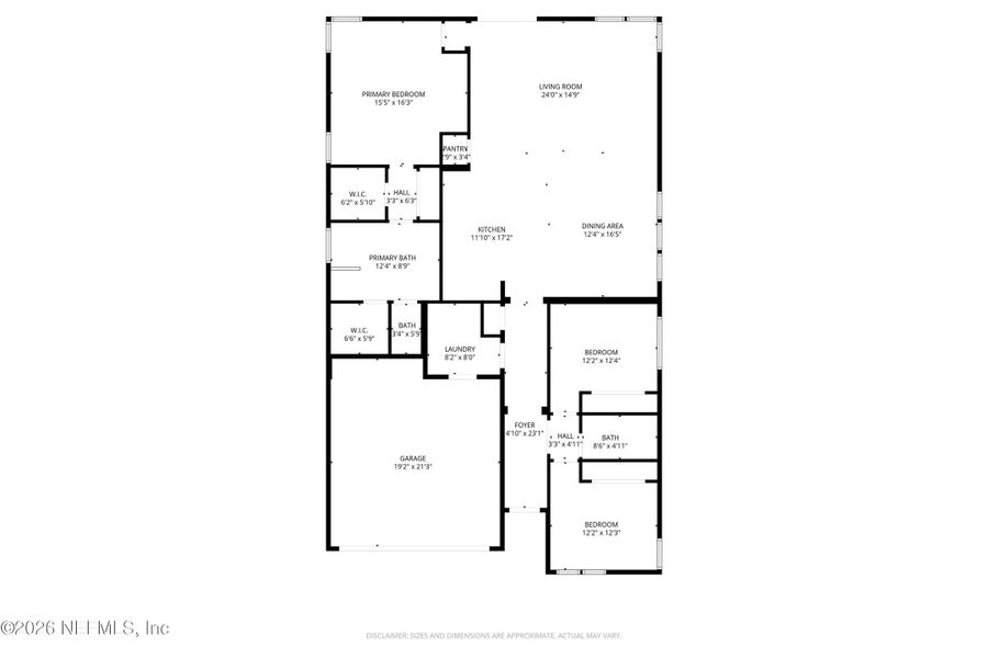 2D floor plan layout of this home in Palm Coast Homes, Palm Coast, FL (Image 5).