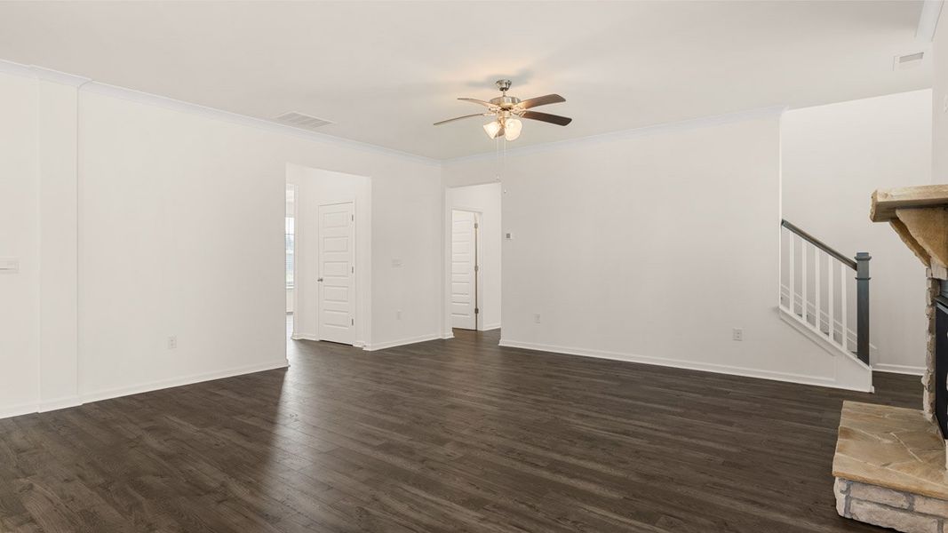 Representative unfurnished interior of a home built from the Edison by D.R. Horton in Heritage Pointe, Senoia (Image 15).