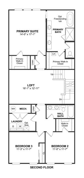 2D floor plan layout for the Laconia III by K. Hovnanian® Homes in Prestige on 64th, Phoenix, AZ (Image 4).