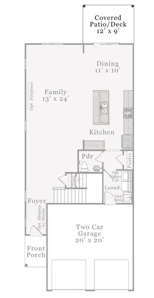 2D floor plan layout for the Bowen by McKee Homes in Bedford, Raeford, NC (Image 13).