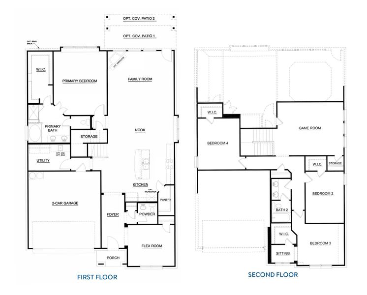 2D floor plan layout for the Concept 2870 by Risewell Homes in Silo Mills - Select Series, Joshua, TX (Image 4). 2D floor plan layout for the Concept 2870 by Risewell Homes in Silo Mills - Select Series, Joshua, TX (Image 4).