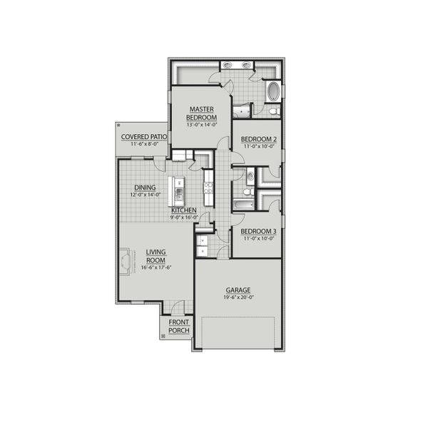 2D floor plan layout for the Dogwood IV B by DSLD Homes in Orange Gardens, Orange, TX (Image 2). 2D floor plan layout for the Dogwood IV B by DSLD Homes in Orange Gardens, Orange, TX (Image 2).