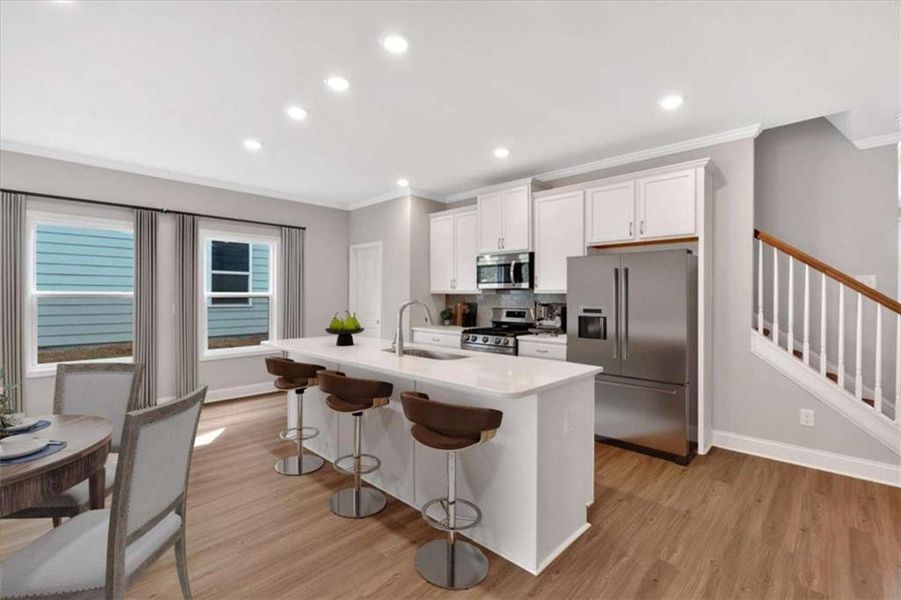 Furnished interior view inside a new home in Heritage Pointe at The Georgian, Villa Rica (Image 3). Furnished interior view inside a new home in Heritage Pointe at The Georgian, Villa Rica (Image 3).