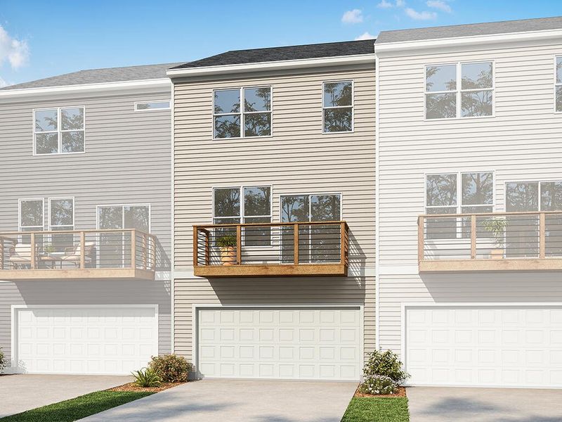 Representative exterior details of a home built from the Turner by Eastwood Homes in 40 at White Oak Townhomes, Garner (Image 3).