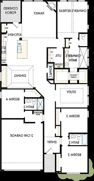 2D floor plan layout of this home in Goodland – Classic Series, Grand Prairie, TX (Image 2).