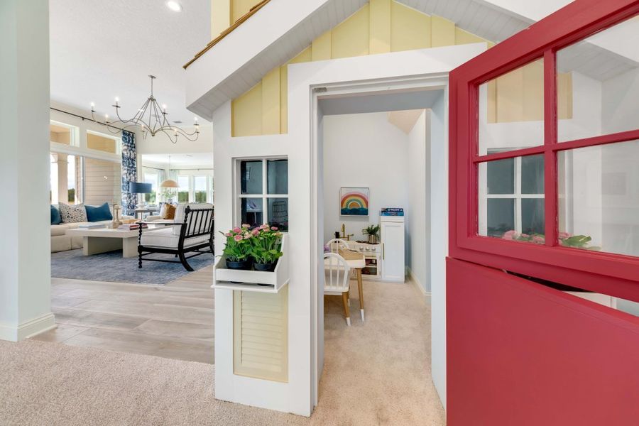 Representative furnished interior of a home built from the Ortega by Riverside Homes in Hidden Creek at SilverLeaf 80' Series, St. Augustine (Image 49).