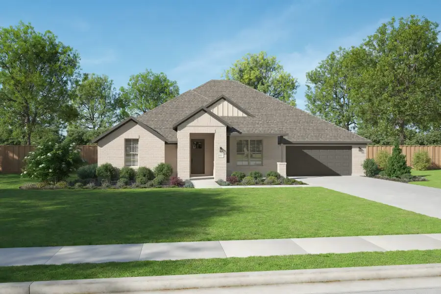 Representative exterior photo of a completed home built from the Summit by Centre Living Homes in Ellis Ranch Manors, Waxahachie, TX (Image 2). Representative exterior photo of a completed home built from the Summit by Centre Living Homes in Ellis Ranch Manors, Waxahachie, TX (Image 2).