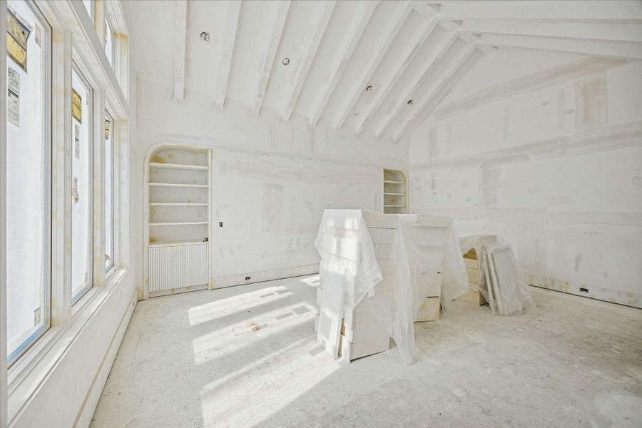 Built-in cabinetry in the primary bedroom. Photo taken on Feb 9.