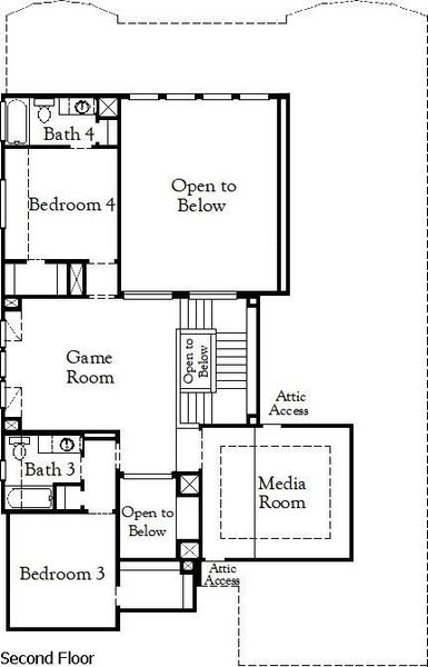 2D floor plan layout of this home in Valencia, Manvel, TX (Image 3).