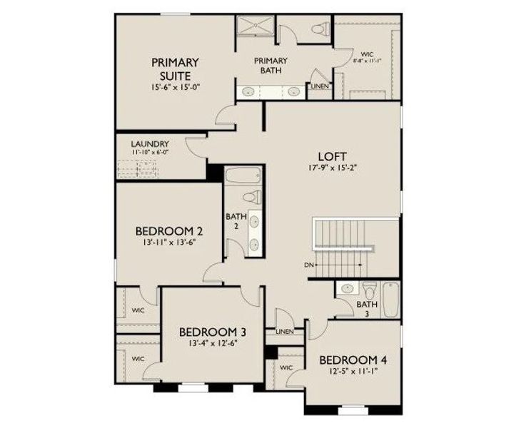 2D floor plan layout of this home in Skyline Village, San Tan Valley, AZ (Image 3).
