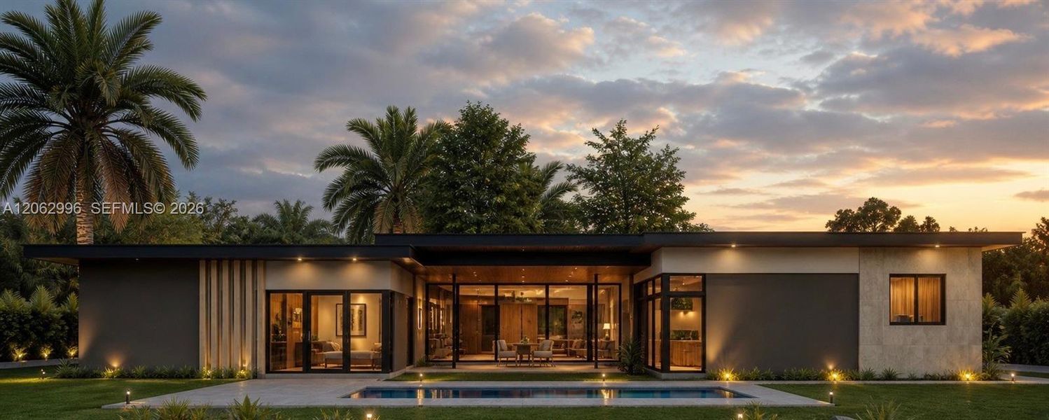 Exterior details and patio area of a home in , Miami (Image 1). Exterior details and patio area of a home in , Miami (Image 1).