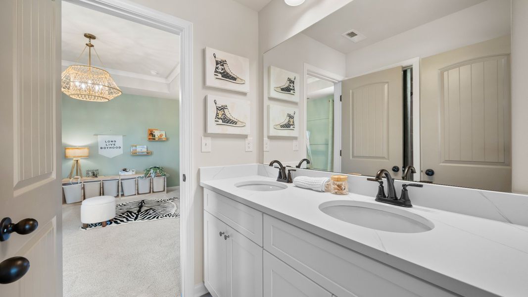 Representative furnished interior of a home built from the Clarity by DRB Homes in Northcroft, Loganville (Image 32).