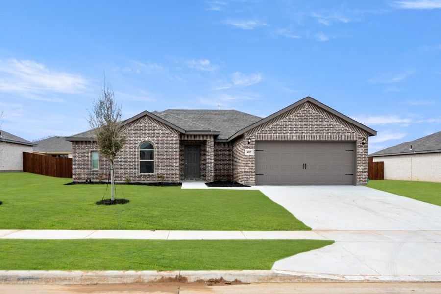 Representative exterior photo of a completed home built from the Alderbury II by Impression Homes in Stone Eagle, Azle, TX (Image 1). Representative exterior photo of a completed home built from the Alderbury II by Impression Homes in Stone Eagle, Azle, TX (Image 1).