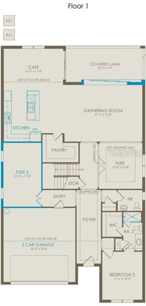 2D floor plan layout of this home in Parkside Trails, Clermont, FL (Image 3).