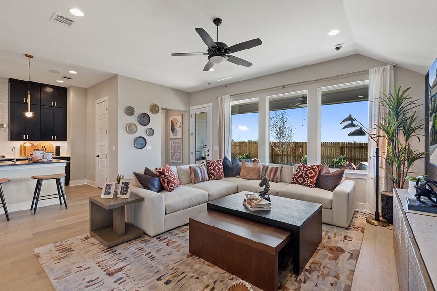 Furnished interior view inside a new home in Park Collection at Lariat, Liberty Hill (Image 13). Furnished interior view inside a new home in Park Collection at Lariat, Liberty Hill (Image 13).