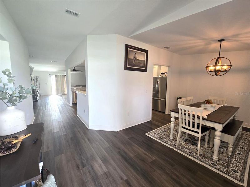 Open floor plan upon entering