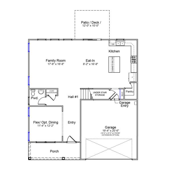 2D floor plan layout of this home in Hanes Lake, Winston-Salem, NC (Image 3).