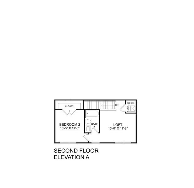 2D floor plan layout for the Fairview by Ryan Homes in Cameron Ridge 2-Story, Columbia, SC (Image 5).