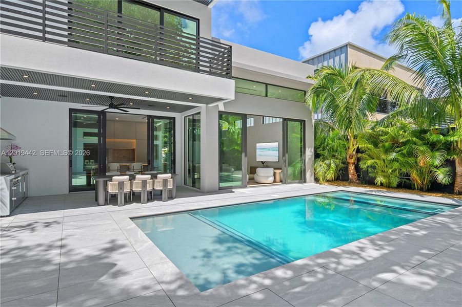 Exterior details and patio area of a home in , Miami (Image 37). Exterior details and patio area of a home in , Miami (Image 37).