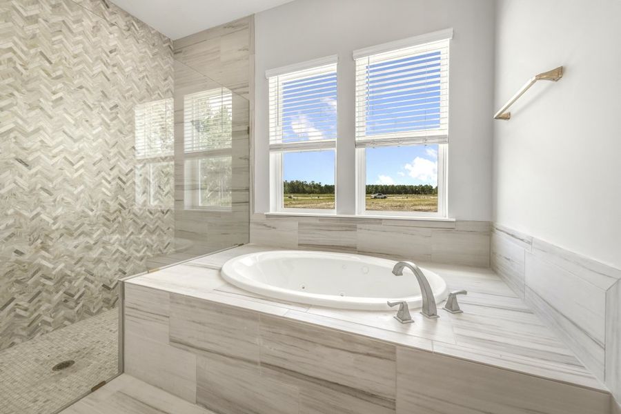 Representative furnished interior of a home built from the Caspian by Riverside Homes in Hidden Creek at SilverLeaf, St. Augustine (Image 21).