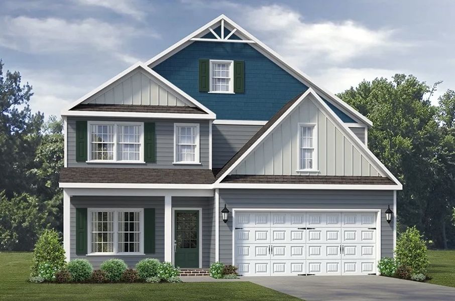 Representative exterior photo of a completed home built from the Jamestown by Keystone Homes NC in Sullivans Reserve, Walkertown, NC (Image 21).