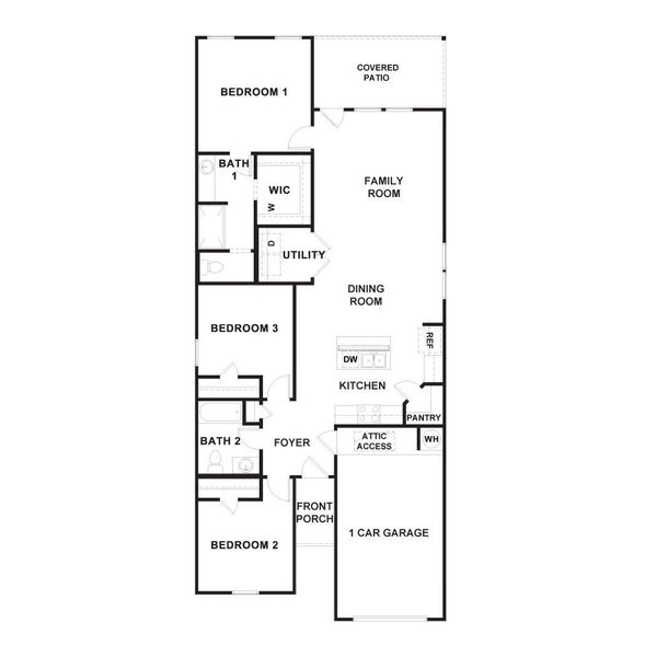 2D floor plan layout of this home in Marigold, Kyle, TX (Image 5).