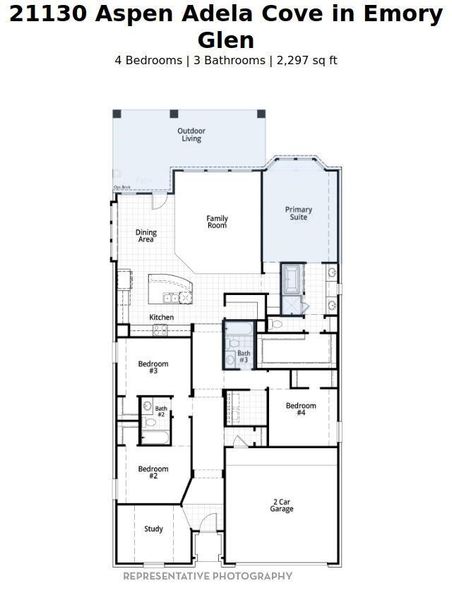 2D floor plan layout of this home in Emory Glen, Magnolia, TX (Image 1). 2D floor plan layout of this home in Emory Glen, Magnolia, TX (Image 1).