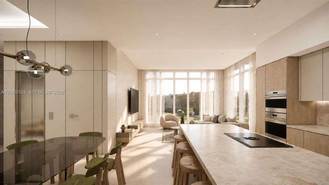 Furnished interior view inside a new home in , Coral Gables (Image 8).