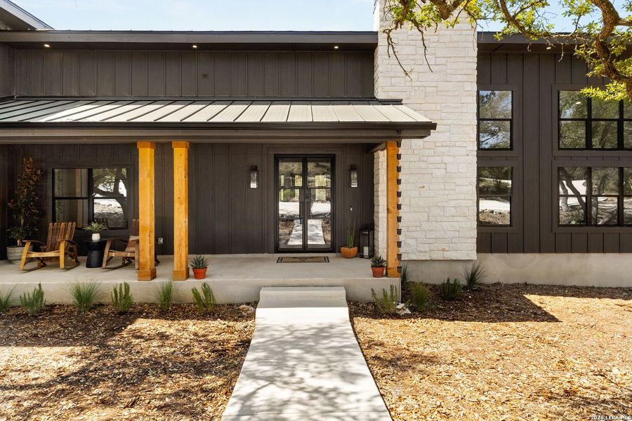 Exterior details and patio area of a home in , New Braunfels (Image 32).