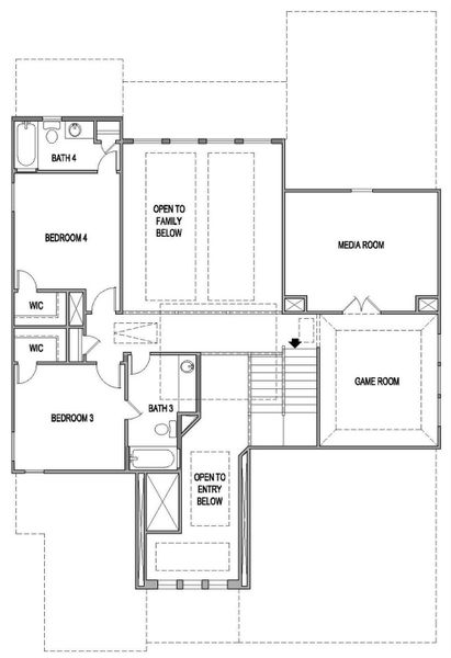 2D floor plan layout of this home in Blackhawk, Pflugerville, TX (Image 3).