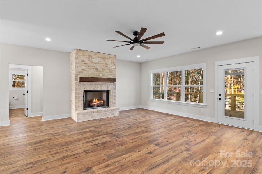 Gorgeous Brick Fireplace with Gas Logs Gorgeous Brick Fireplace with Gas Logs