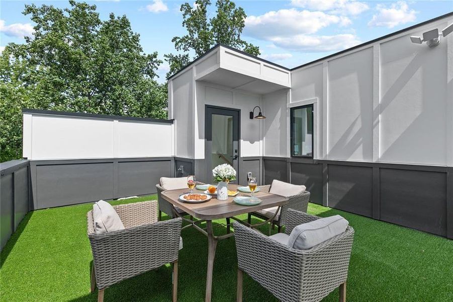 Exterior details and patio area of a home in , Atlanta (Image 24).