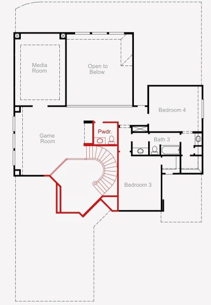 2D floor plan layout of this home in Valencia, Manvel, TX (Image 3).