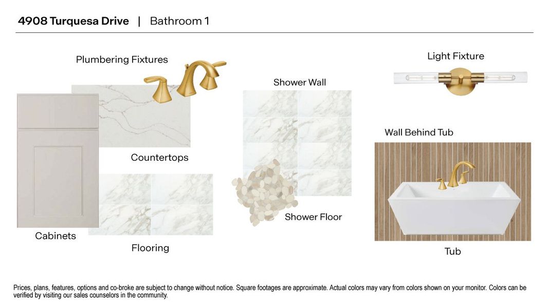 Sample of building materials used in homes in Sola Vista at West Cypress Hills, Spicewood (Image 7).