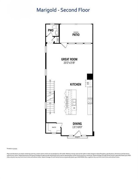 2D floor plan layout of this home in City Point, North Richland Hills, TX (Image 2).