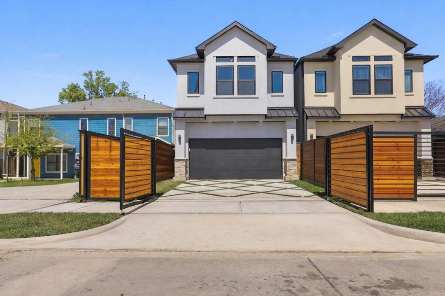 Front exterior of a new home in , Houston, TX, highlighting curb appeal (Image 1). Front exterior of a new home in , Houston, TX, highlighting curb appeal (Image 1).