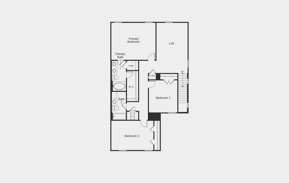 2D floor plan layout for the 2246 by KB Home in Watermill – Heritage Collection, Uhland, TX (Image 7).