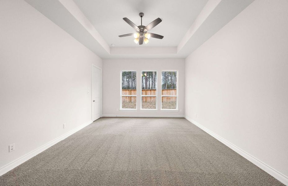 Representative unfurnished interior of a home built from the 3099 by Ravenna Homes in The Highlands 55′, Porter (Image 34). Representative unfurnished interior of a home built from the 3099 by Ravenna Homes in The Highlands 55′, Porter (Image 34).