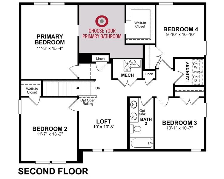 2D floor plan layout of this home in Easton Walk, Lawrenceville, GA (Image 3).