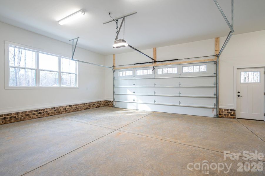 Garage with exterior entry door